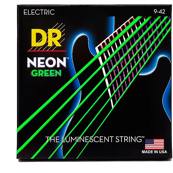 NEON Hi Def Green SuperStrings Light Electric Guitar Strings