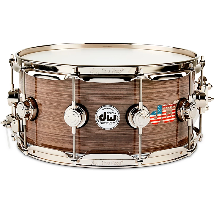 DW Collector's Series American Flag Logo Snare Drum With Nickel Hardware 14 x 6.5 in.