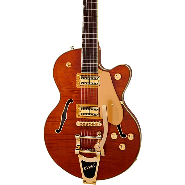 Gretsch Guitars Electromatic LTD Flame Okoume Broadkaster Jr. Single Cut With Bigsby Electric Guitar Roundup Orange Stain