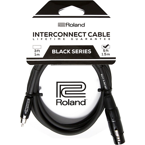Black Series XLR Female RCA Interconnect Cable 5 ft Black