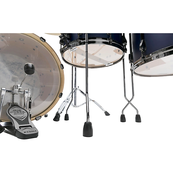 Open Box TAMA Superstar Hyper Drive Duo 5 Piece Shell Pack Level 1 Satin Blue Vertical Stripe