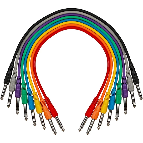 Essential 1 4 TRS Male to TRS Male Patch Cable 8 Pack