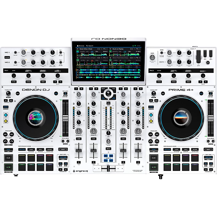 PRIME 4 Standalone Streaming 4 Channel DJ Controller White
