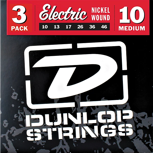 Nickel Plated Steel Electric Guitar Strings Medium 3 Pack