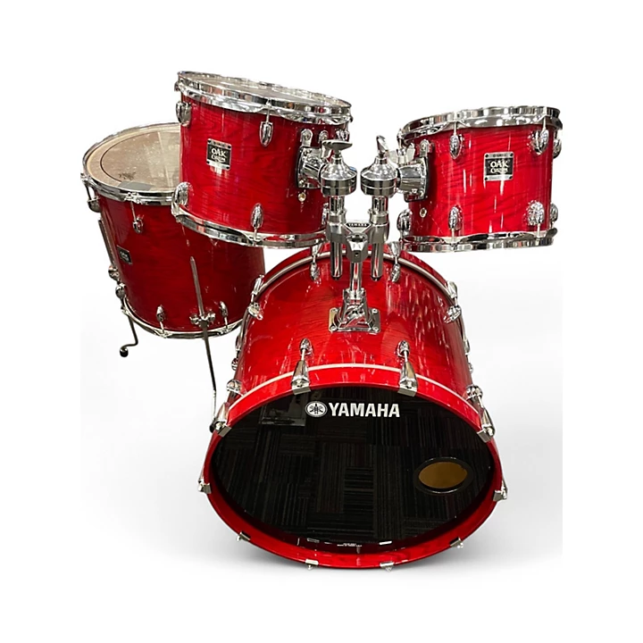 Yamaha Used Yamaha 4 Piece Oak Custom Red Gloss Drum Kit.gc