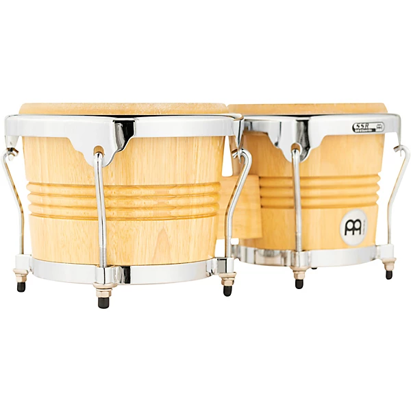 MEINL Rubber Wood Bongos with Chrome Hardware Natural