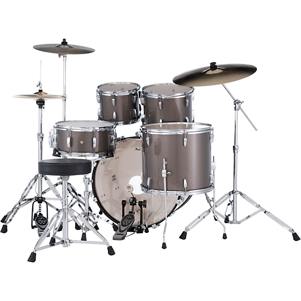 Pearl Roadshow 5 Piece Drum Set With Hardware and SABIAN PX Cymbals Bronze Metallic