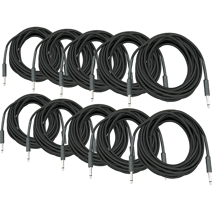 Braided Instrument Cable 1 4 In Black 30 Ft 10 Pack