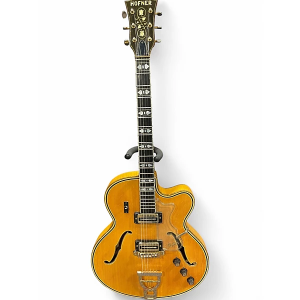 Vintage 1960s Hofner 470 SE2 Natural Hollow Body Electric Guitar