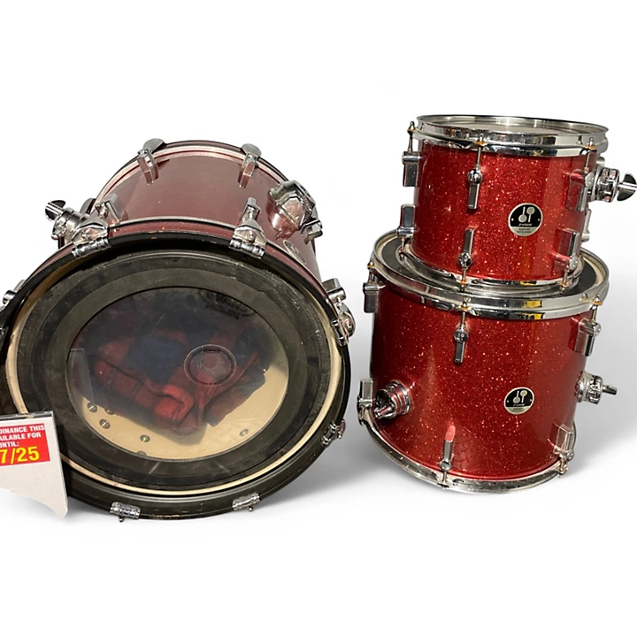 SONOR Used SONOR 3 Piece Safari Red sparkle Drum Kit.gc