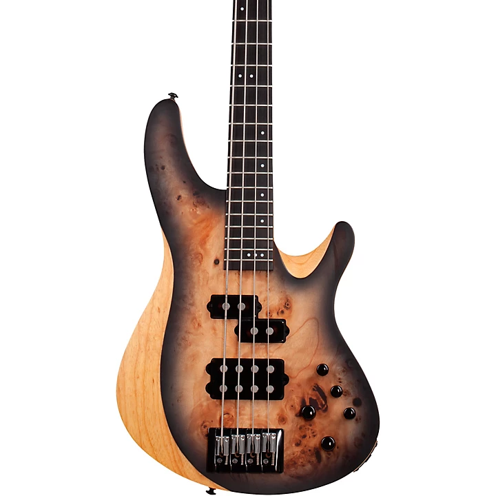 Schecter Guitar Research Reaper 4 Electric Bass Guitar Satin Charcoal Burst