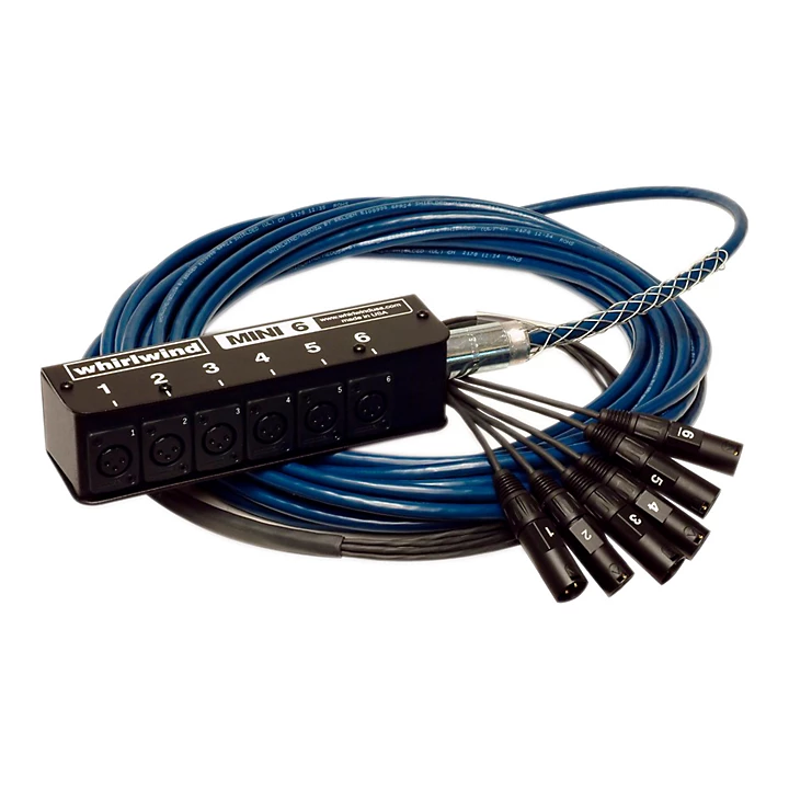 MINI 6 Low Profile Audio Drop Snake 6x6 50 ft