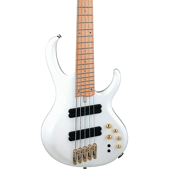 Ibanez BTB605MLM 5 String Multi Scale Electric Bass Guitar Level 2 Pearl White Matte