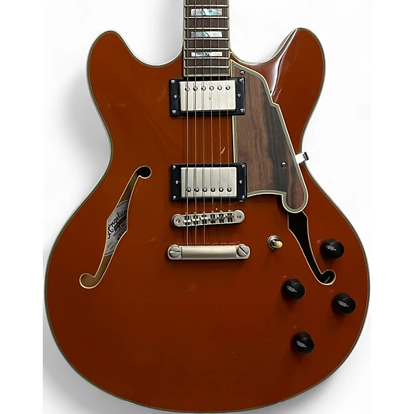 Used 2022 D'Angelico Deluxe DC LIMITED EDITION RUST Hollow Body Electric Guitar