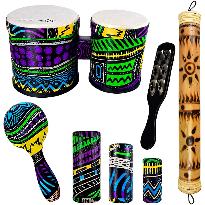 Sawtooth Jamaican Me Crazy Percussion Set with Bongos & Rain Stick