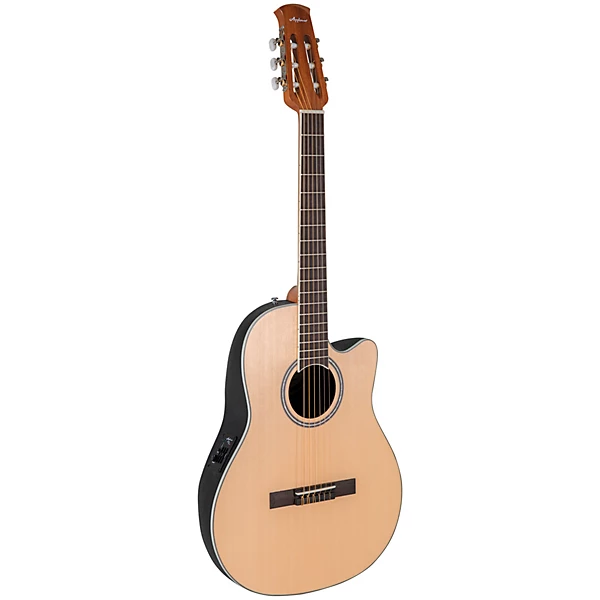 Applause AB24CS 4S Traditional Series Mid Depth Spruce Nylon String Classical Acoustic Electric Guitar Natural