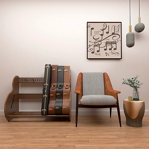 Studio Deluxe Guitar Case Rack Walnut Finish Full Size 7 9 Cases