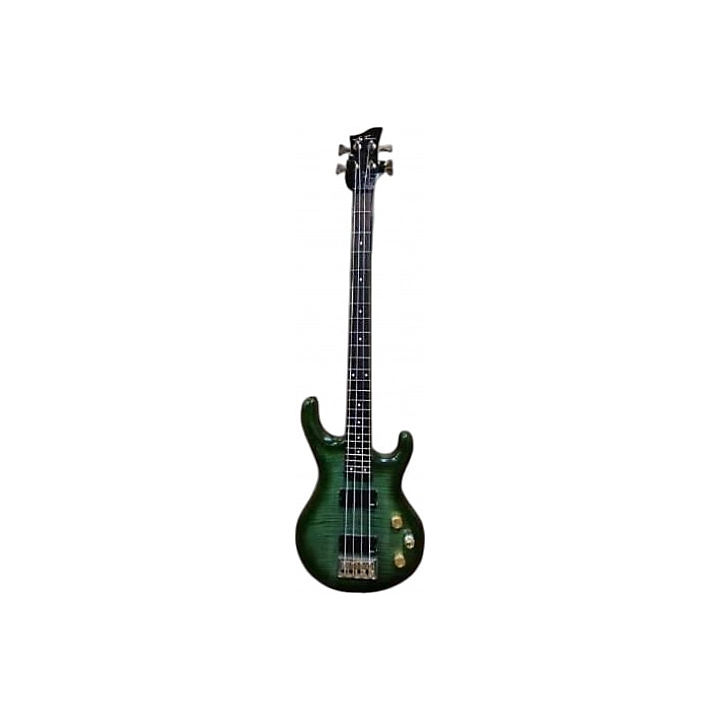 Used Jay Turser Double Cut Green Electric Bass Guitar
