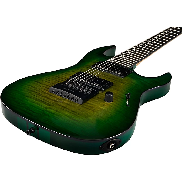 Andy James Signature 7 String EverTune Electric Guitar Trans Green Burst