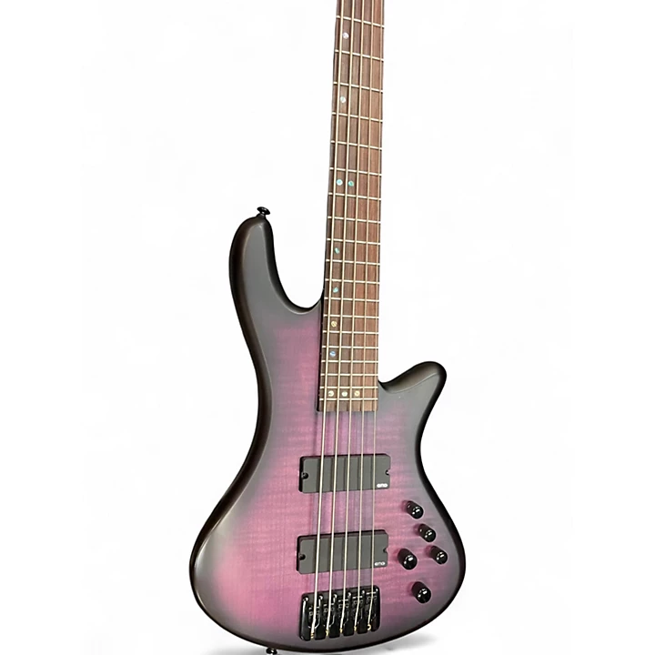 Schecter Guitar Research Used Schecter Guitar Research Limited Edition Stiletto Studio 5 5 String Bass Trans Purple Electric Bass Guitar.gc