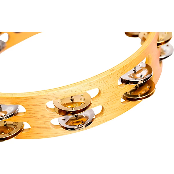 MEINL Recording Combo Wood Tambourine Two Rows Dual Alloy Jingles Super Natural