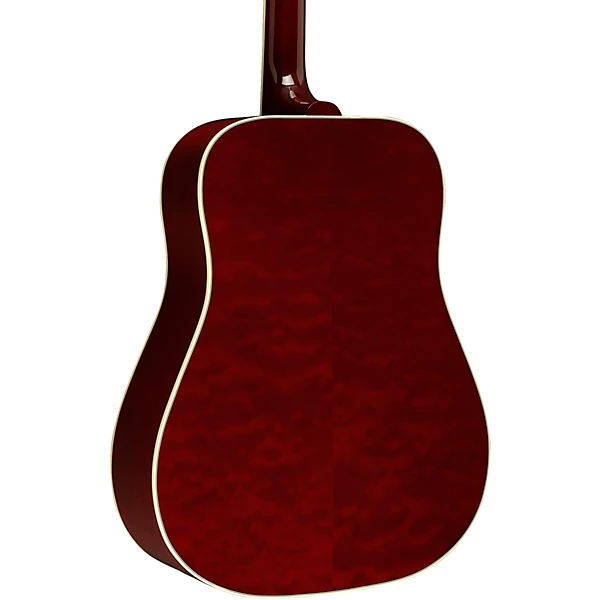 Hummingbird Standard 3A Quilt Limited Edition Acoustic Electric Guitar Wine Red