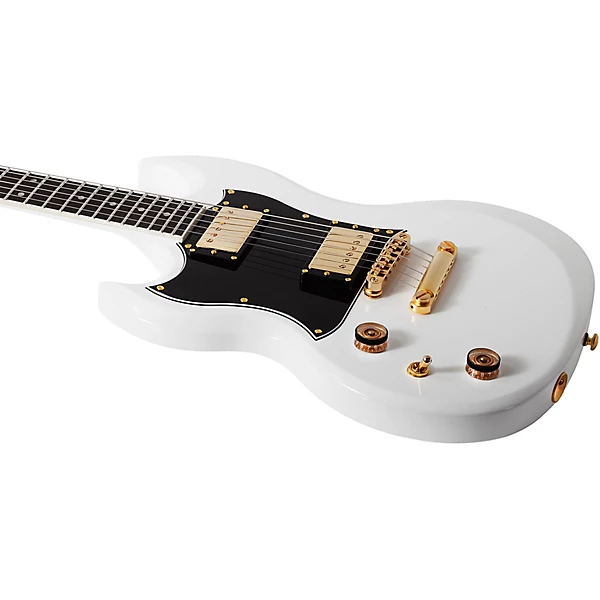 Schecter Guitar Research ZV H6LLYW66D Zacky Vengeance Left Handed Electric Guitar Gloss White