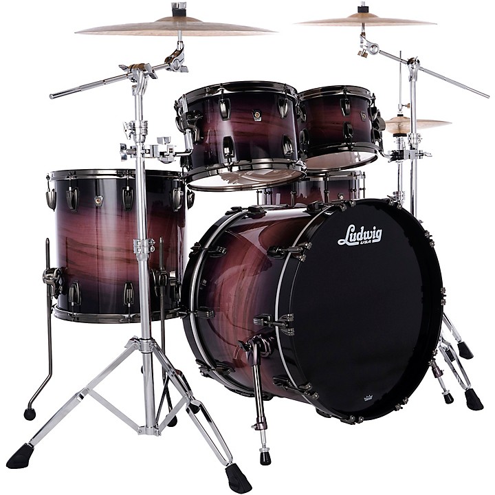 Ludwig Maple Exotic 4 Piece Studio Shell Pack with 22 in. Bass Drum Amethyst Burst