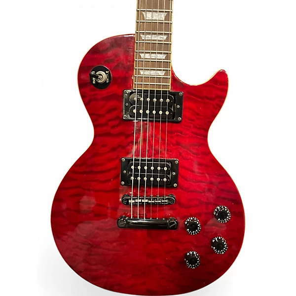 Used Epiphone Les Paul Classic Quilt Top Trans Red Solid Body Electric Guitar