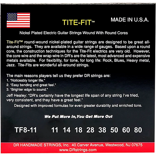 Tite Fit Nickel Plated Extra Heavy 8 String Electric Guitar Strings