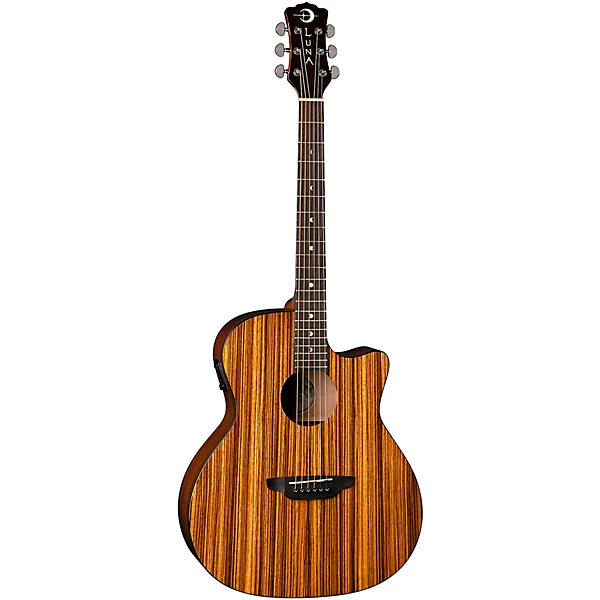 Gypsy Zebra Grand Concert Acoustic Electric Guitar Zebrawood