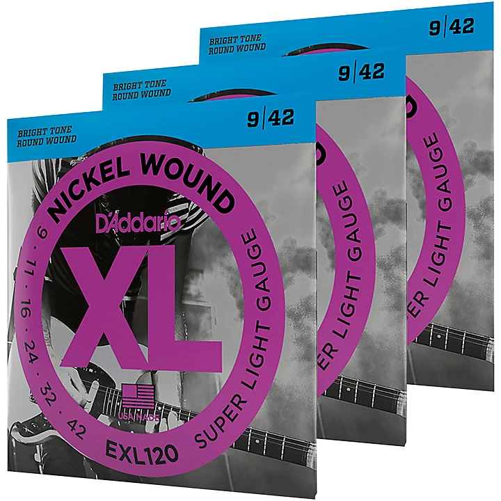 EXL120 Nickel Super Light Electric Guitar Strings 3 Pack