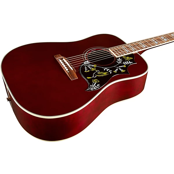 Hummingbird Standard 3A Quilt Limited Edition Acoustic Electric Guitar Wine Red