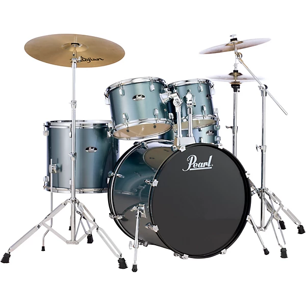 Pearl Roadshow Drum Set with Zildjian Cymbals Level 1 Charcoal Metallic L13249004003000.gc