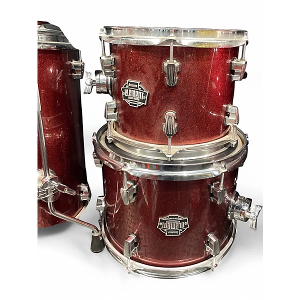 Ludwig Used Ludwig 5 Piece ELEMENT RED SPARKLE Drum Kit