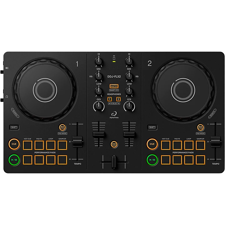 DDJ FLX2 Entry Level DJ Controller for rekordbox and Serato Black