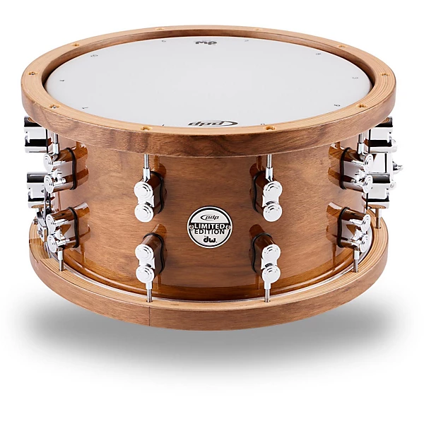 Limited Edition Dark Stain Maple and Walnut Snare With Walnut Hoops and Chrome Hardware