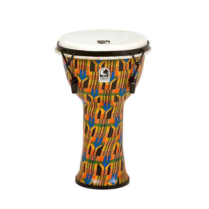 Freestyle Djembe Kente Cloth Mechanically Tuned 9 in