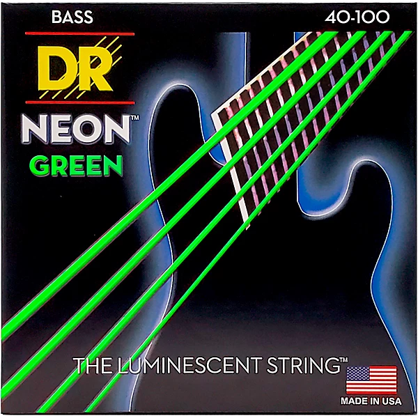 NEON Hi Def Green Bass SuperStrings Light 4 String
