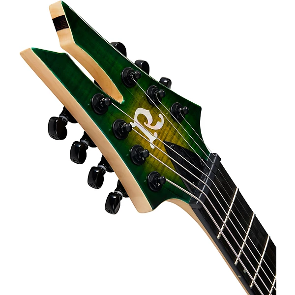 Andy James Signature 7 String EverTune Electric Guitar Trans Green Burst