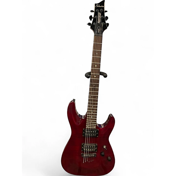 Used Schecter Guitar Research Gryphon Limited Edition Crimson Red Trans Solid Body Electric Guitar