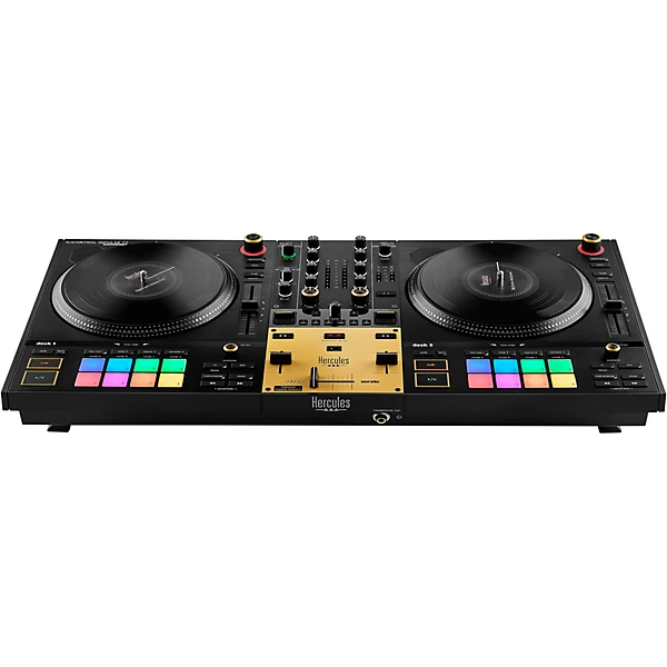DJControl Inpulse T7 Premium Edition 2 Channel Motorized DJ Controller with Premium Fader Module and Travel Bag Gold