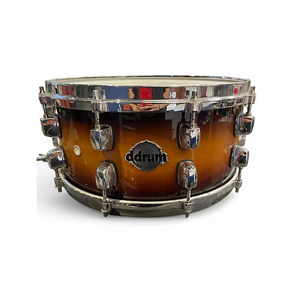 ddrum Used ddrum 65X14 Custom Maple Snare Drum 3 Tone Sunburst Drum.gc
