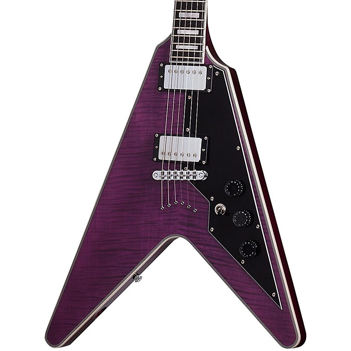 V 1 Custom Electric Guitar Transparent Purple