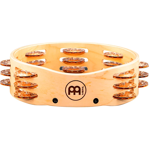 MEINL Artisan Compact Maple Wood Tambourine Three Rows Hammered Cymbal Bronze 8 in.