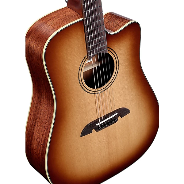 MD60CE Herringbone Dreadnought Acoustic Electric Guitar Shadow Burst