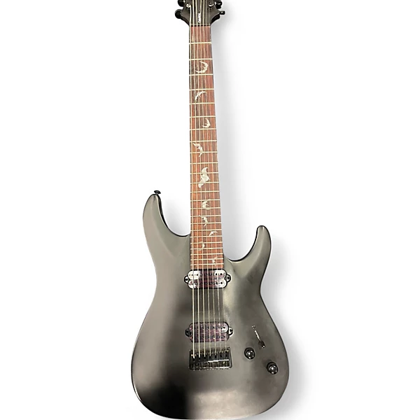 Used Schecter Guitar Research Damien 7 String Black Solid Body Electric Guitar