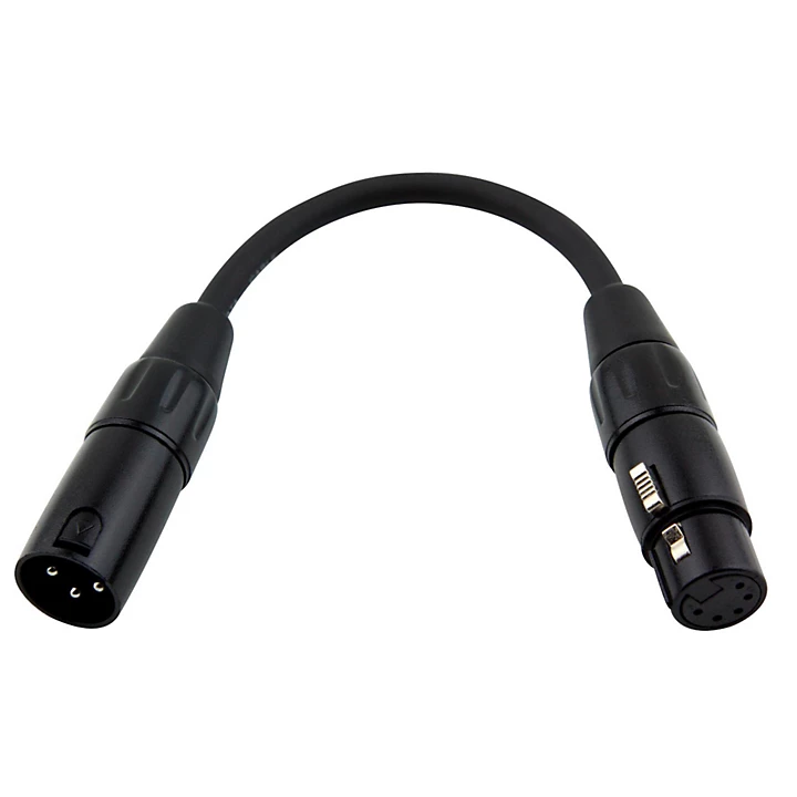 Lighting Cable DMX Adapter 5 pinF to 3 pinM XLR 6 in