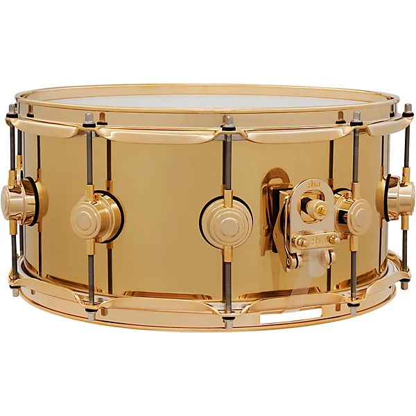DW Collector's Series Polished Brass Snare with Gold Hardware 14 x 6.5 in.