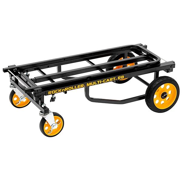 Multi Cart 8 in 1 Equipment Transporter Cart Black Frame Yellow Wheels Mid